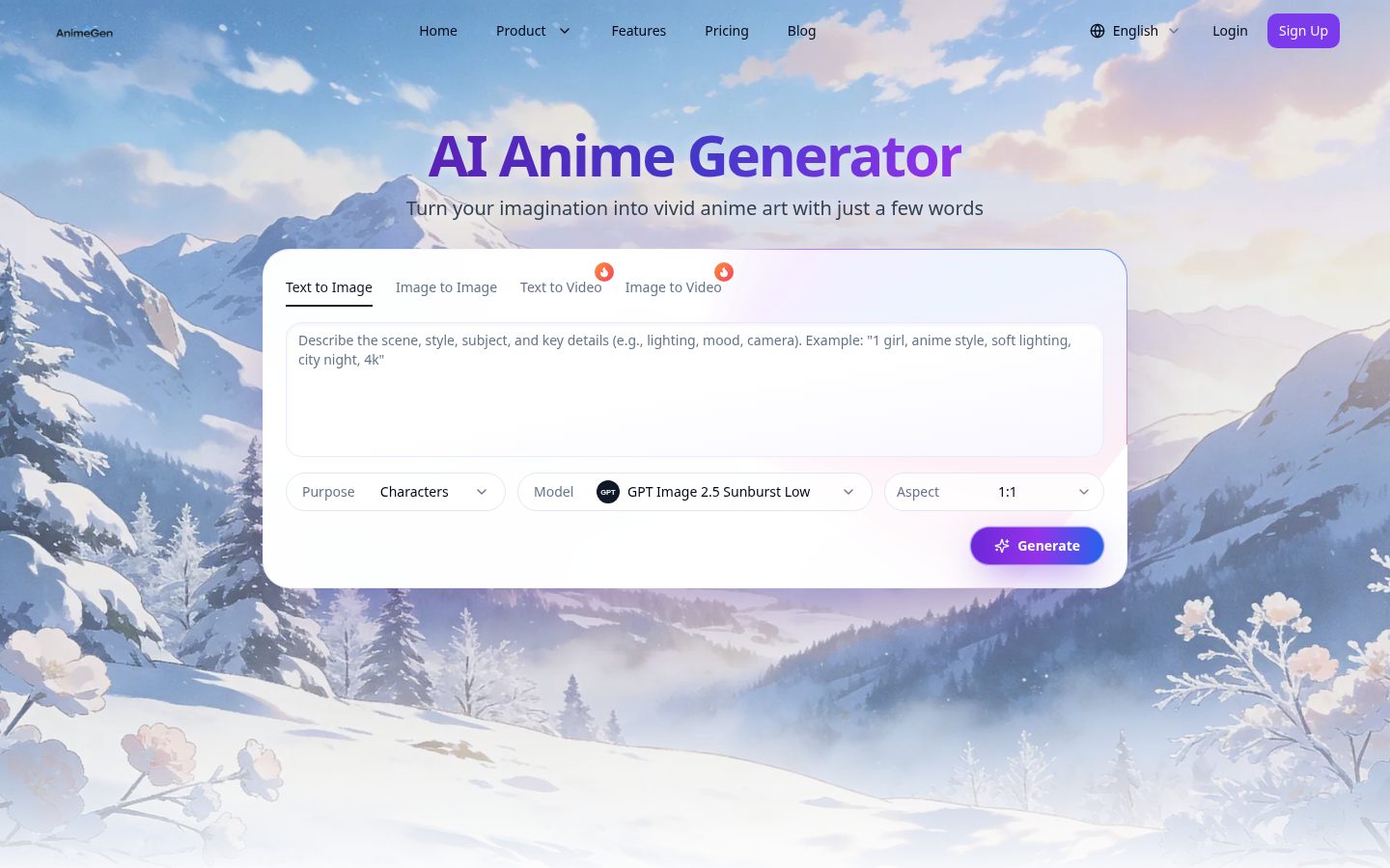 AnimeGen Homepage