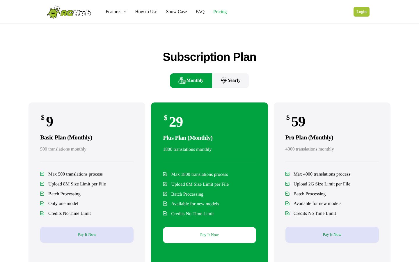 AnimeGenius Hub Pricing