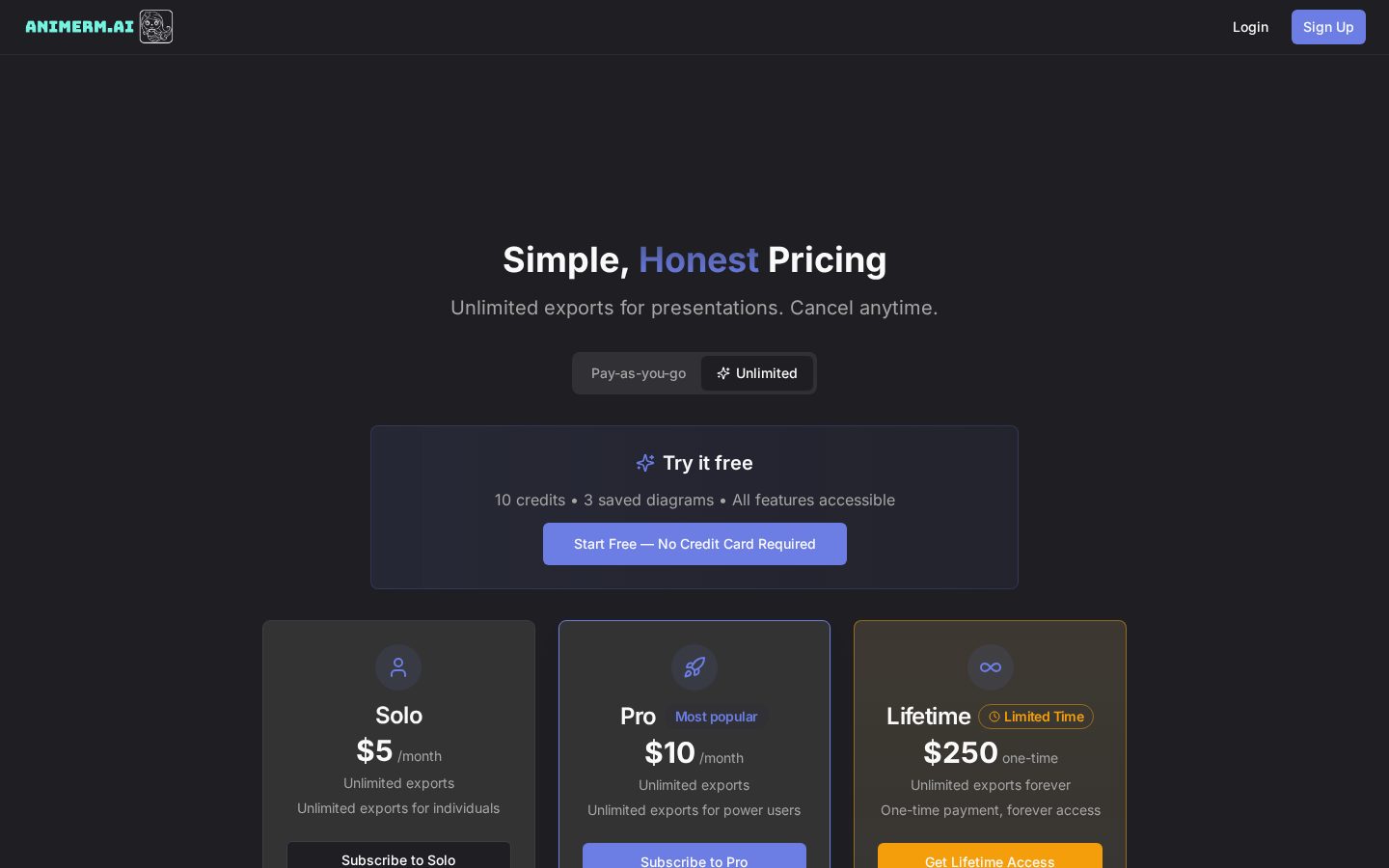 Animerm.ai Pricing