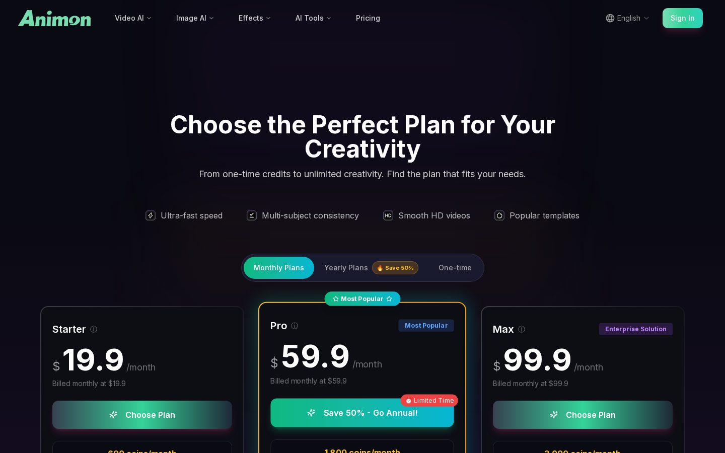 Animon Pricing