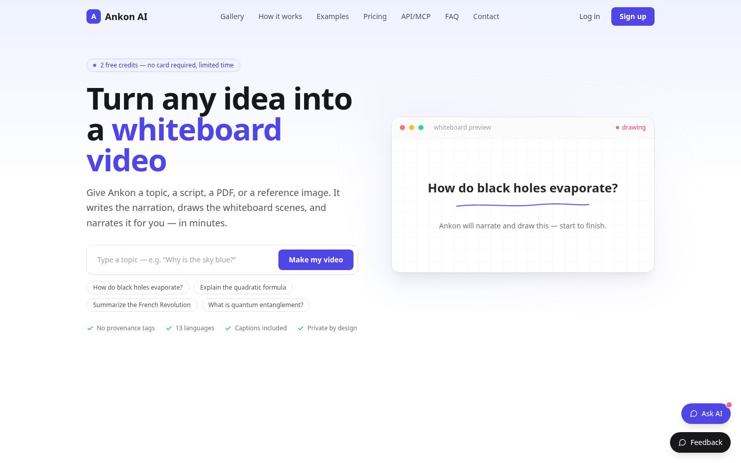 Ankon AI Homepage