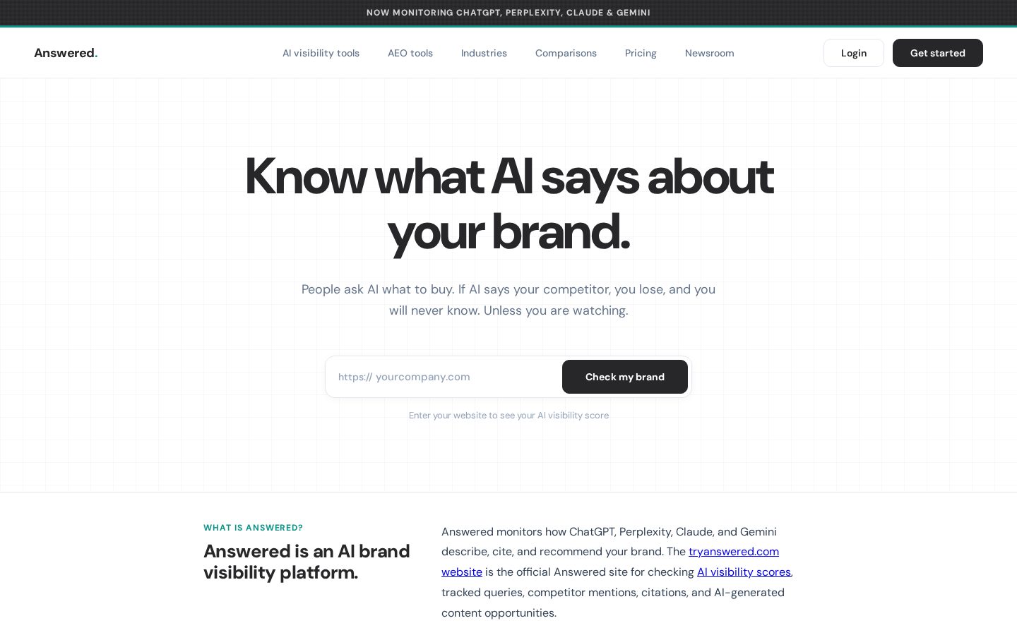 Answered Homepage