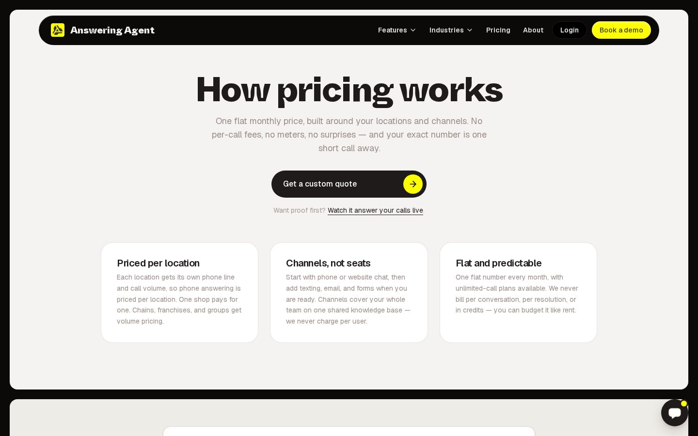 Answering Agent Pricing