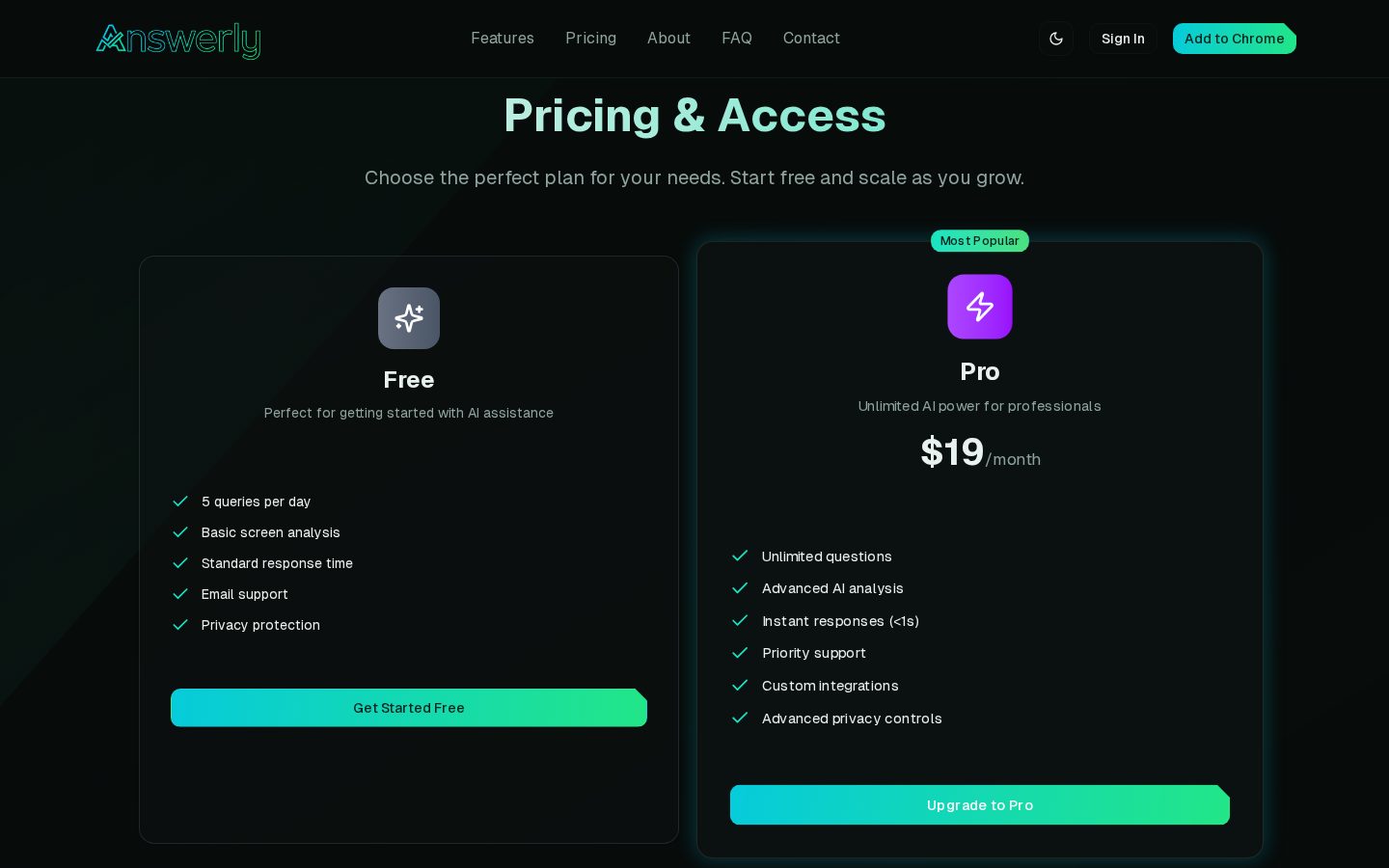Answerly Pricing