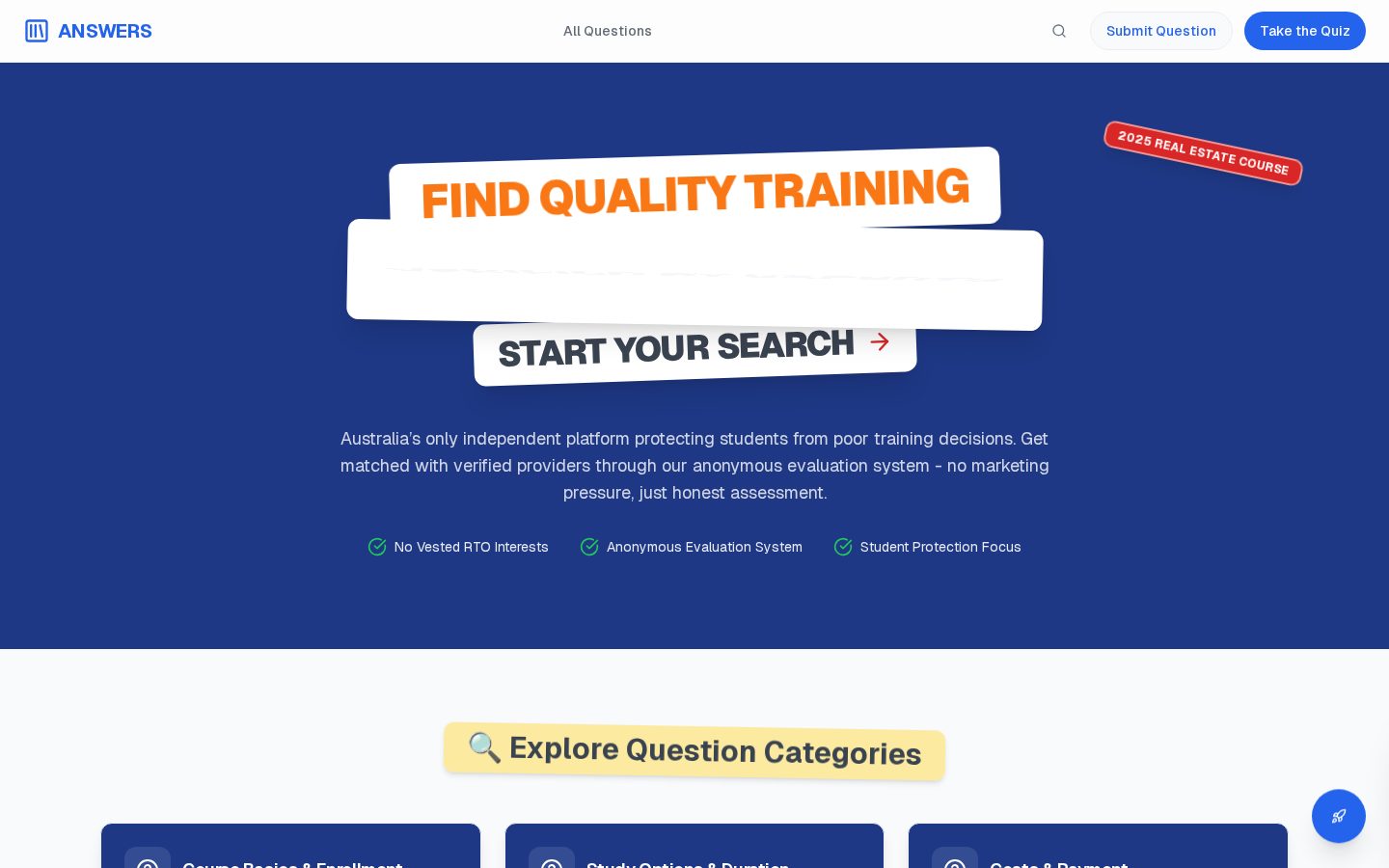 ANSWERS Real Estate Practice Exam Homepage