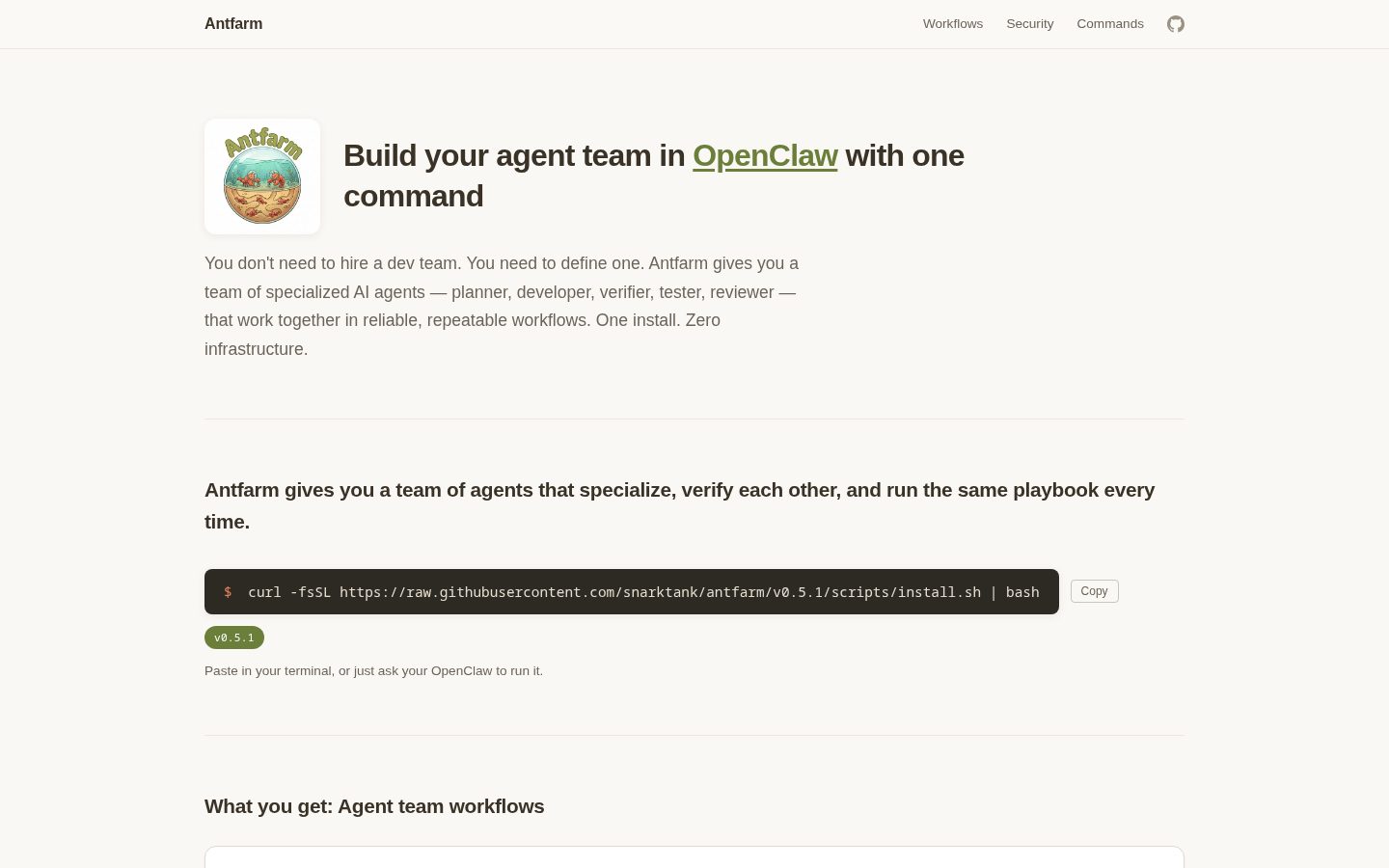 Antfarm Homepage