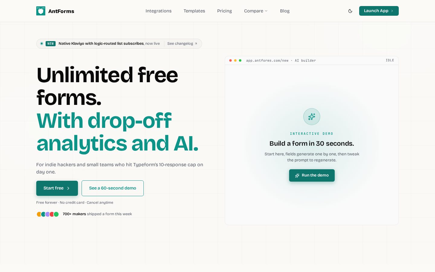 AntForms Homepage