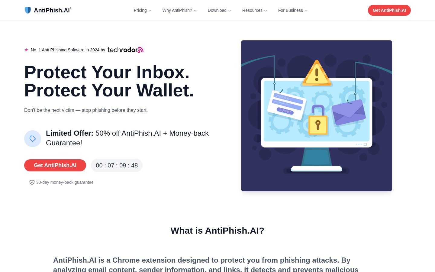 AntiPhish.AI Homepage