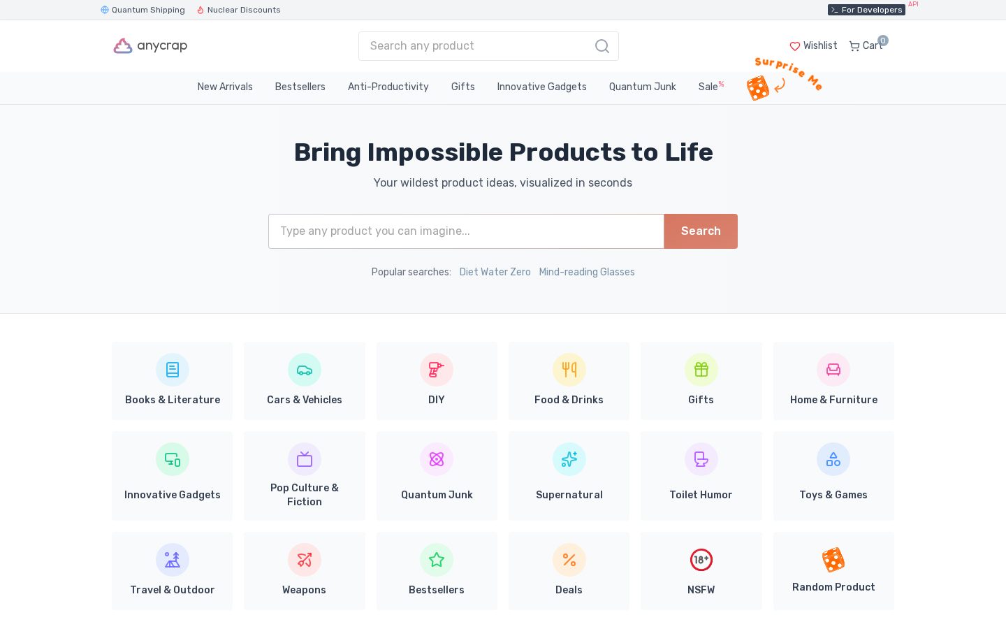 Anycrap Homepage