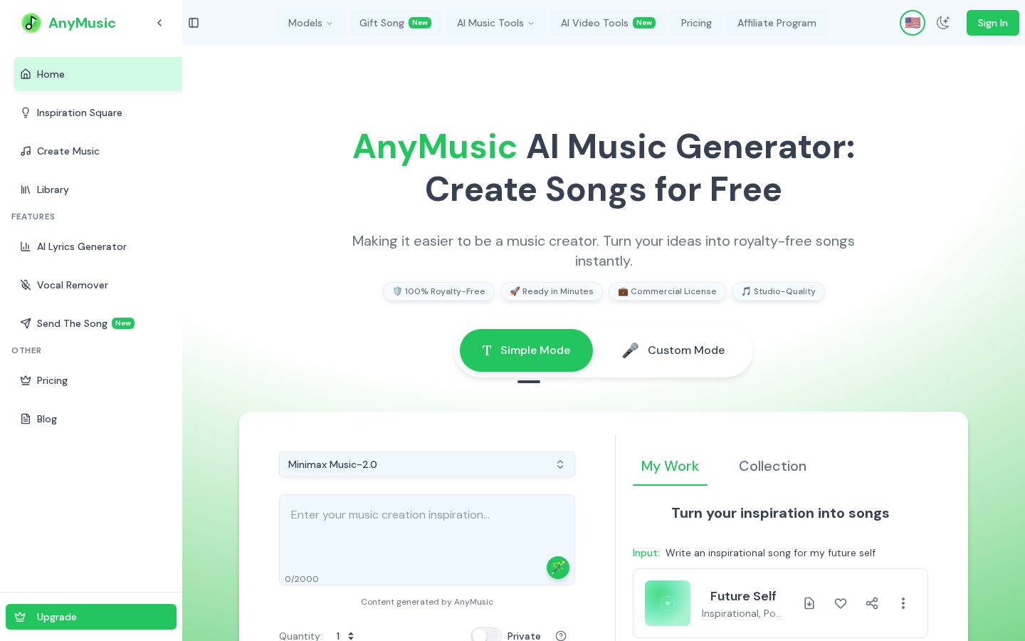 AnyMusic Homepage
