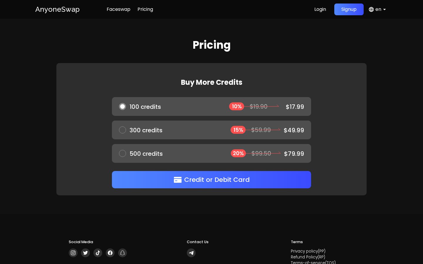 Anyoneswap Pricing