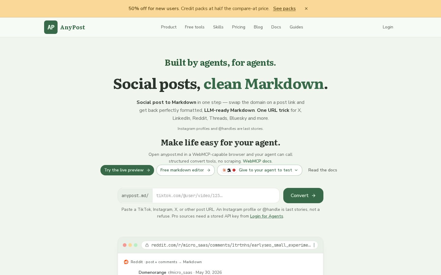 AnyPost Homepage