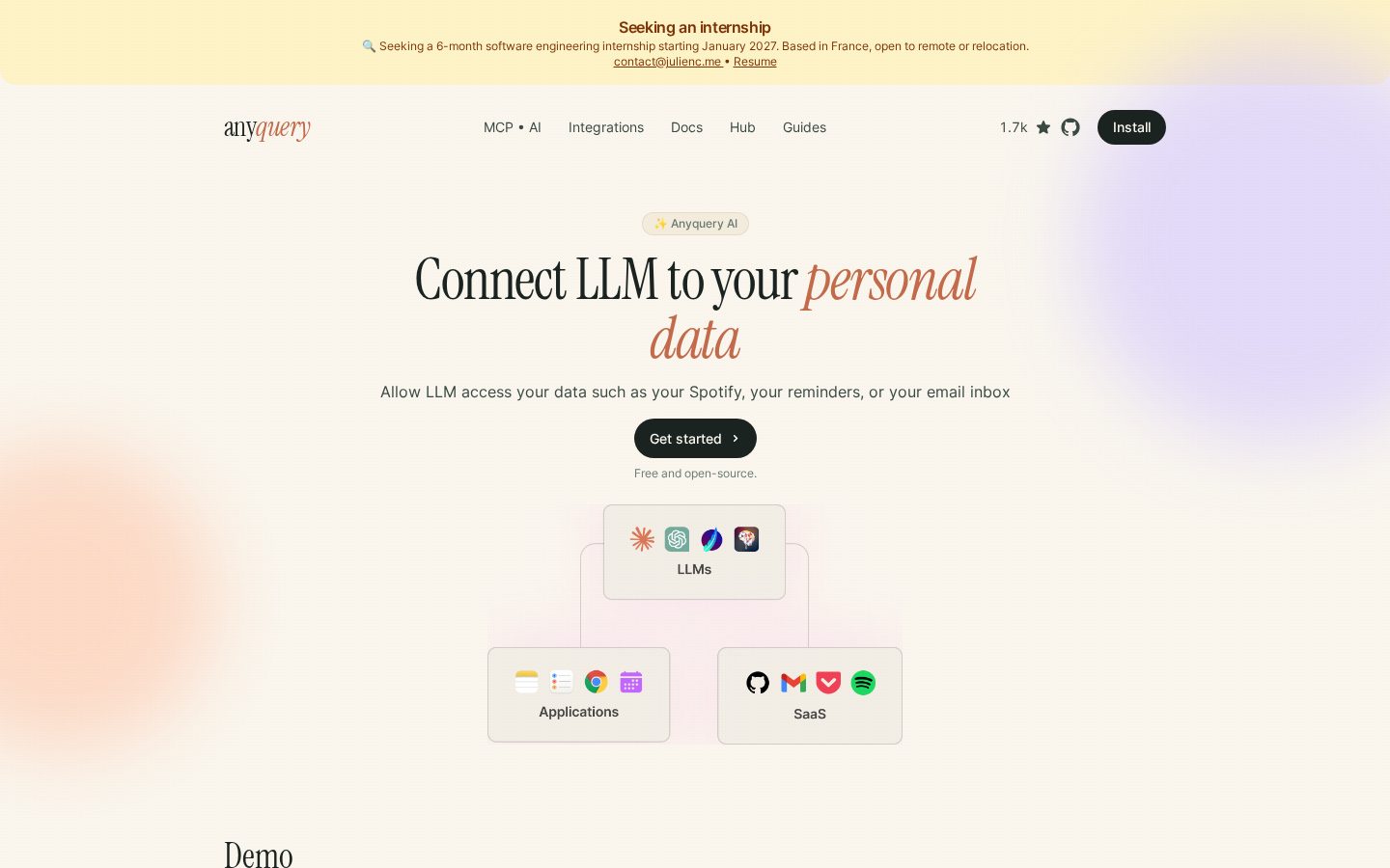 Anyquery Homepage