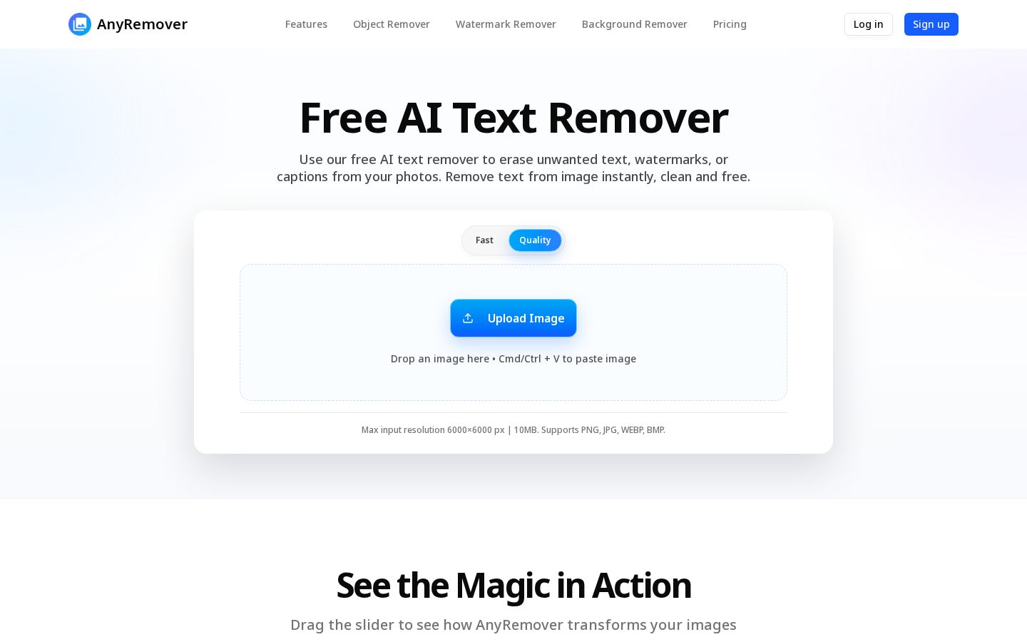 AnyRemover Homepage