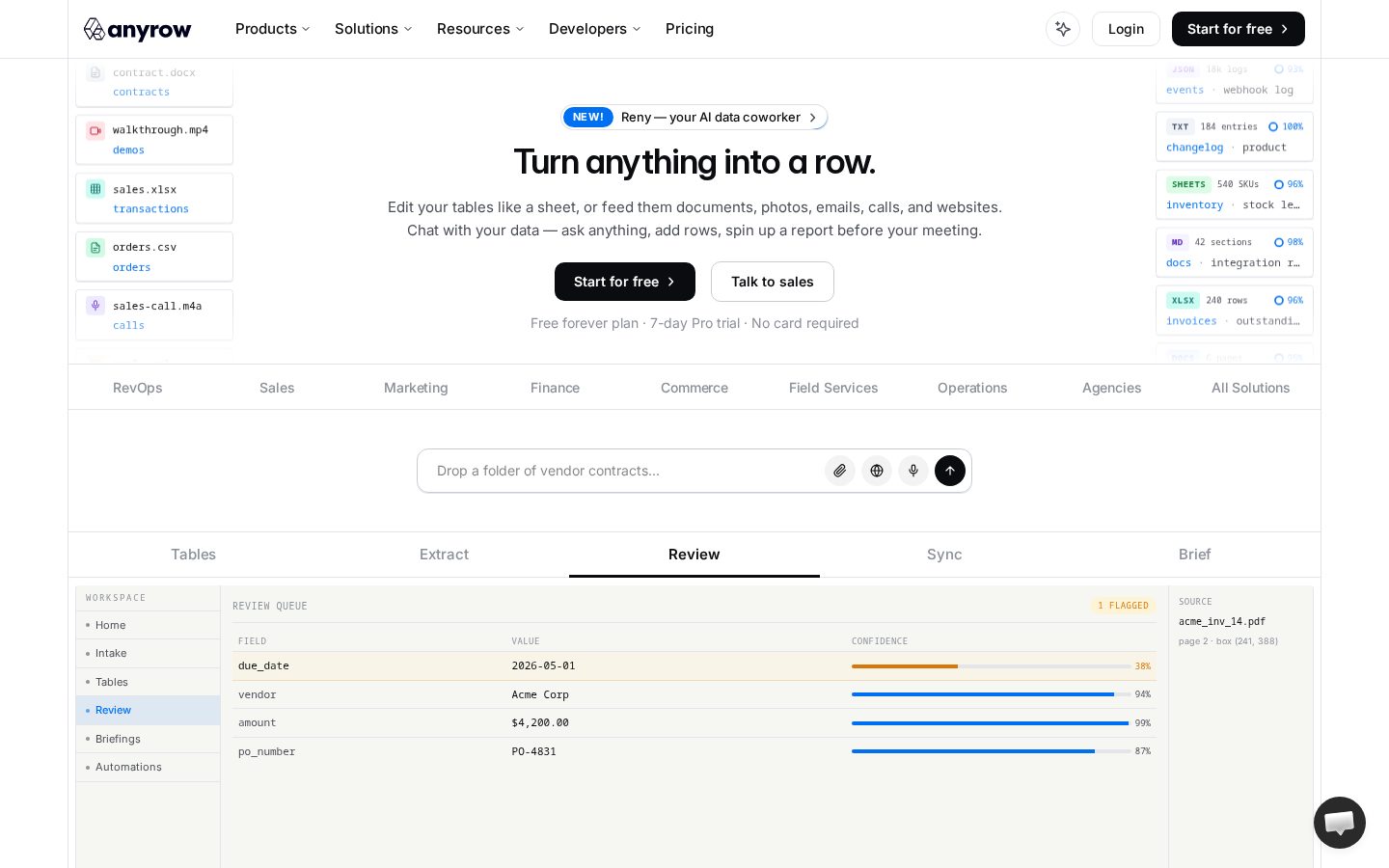 Anyrow Homepage