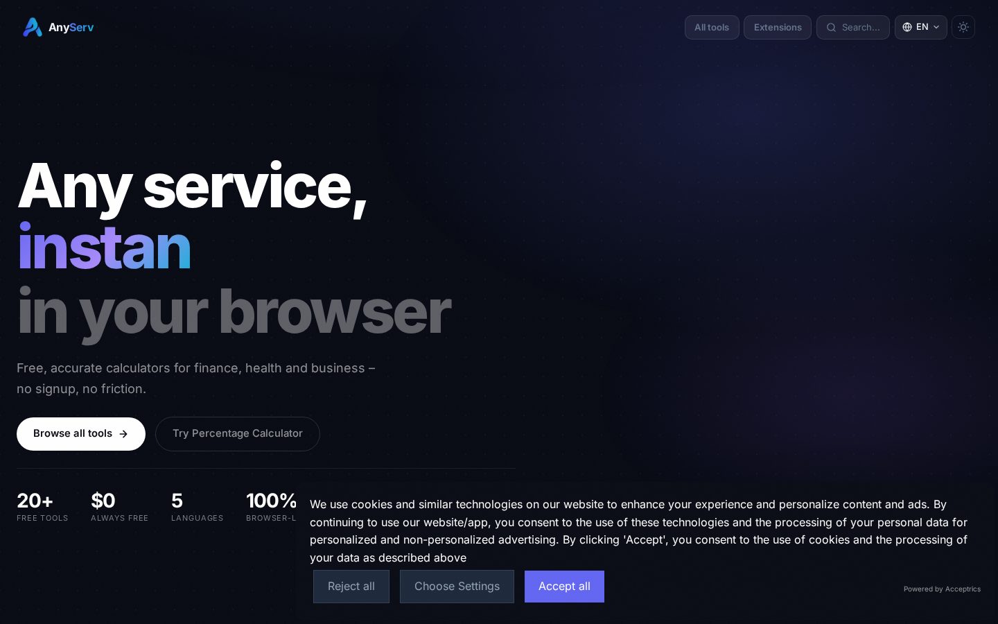 AnyServ Homepage