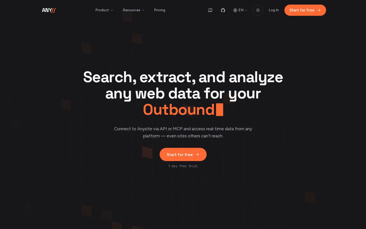 Anysite Homepage