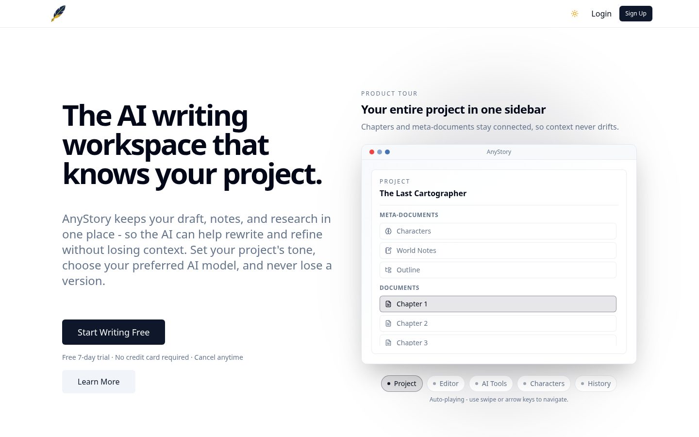 AnyStory Homepage