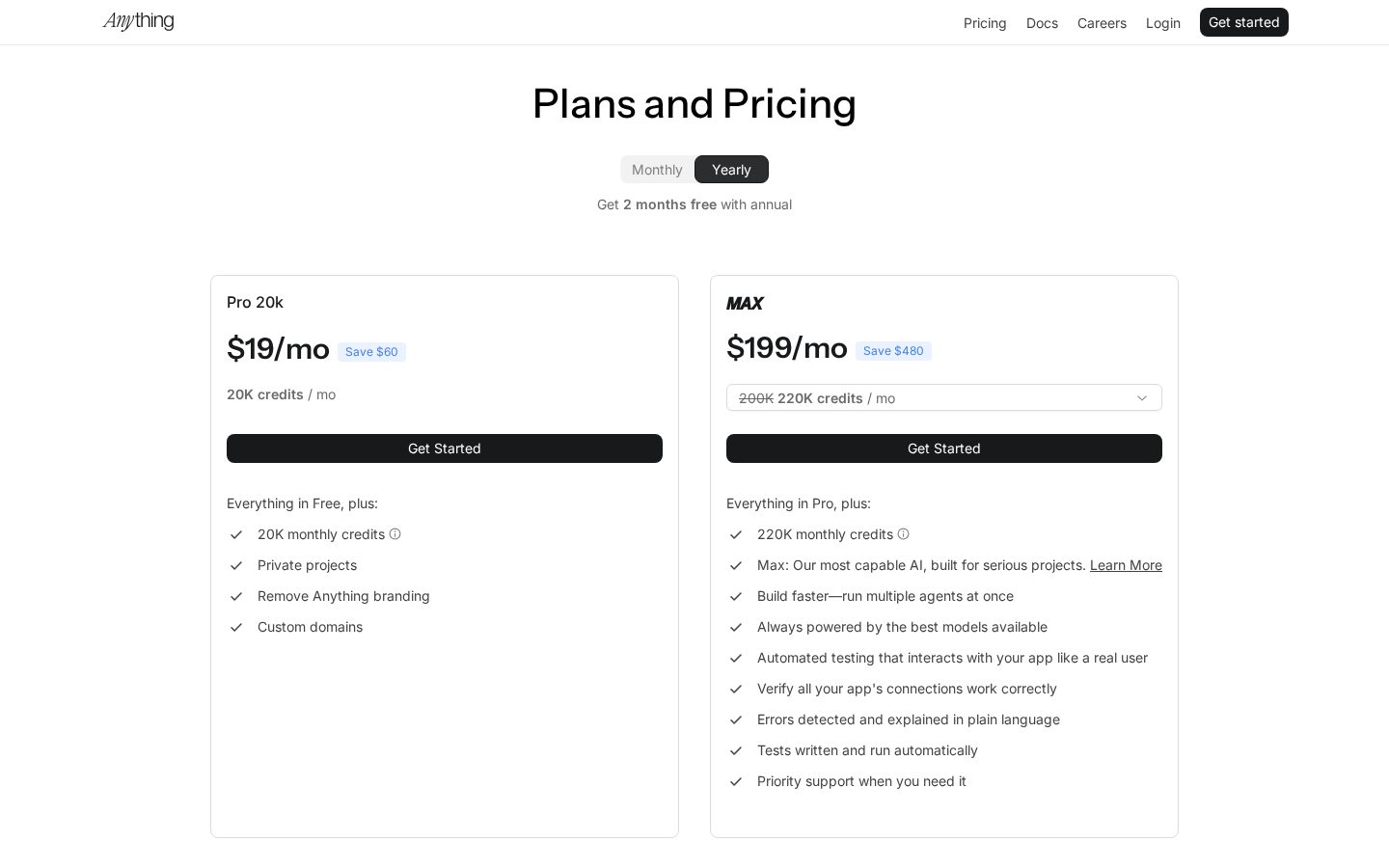 Anything Pricing