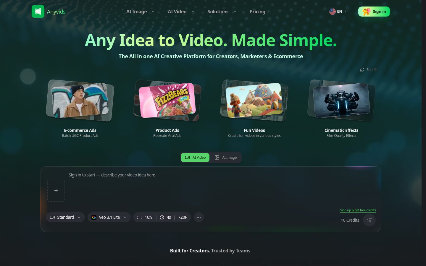 Anyvids Homepage