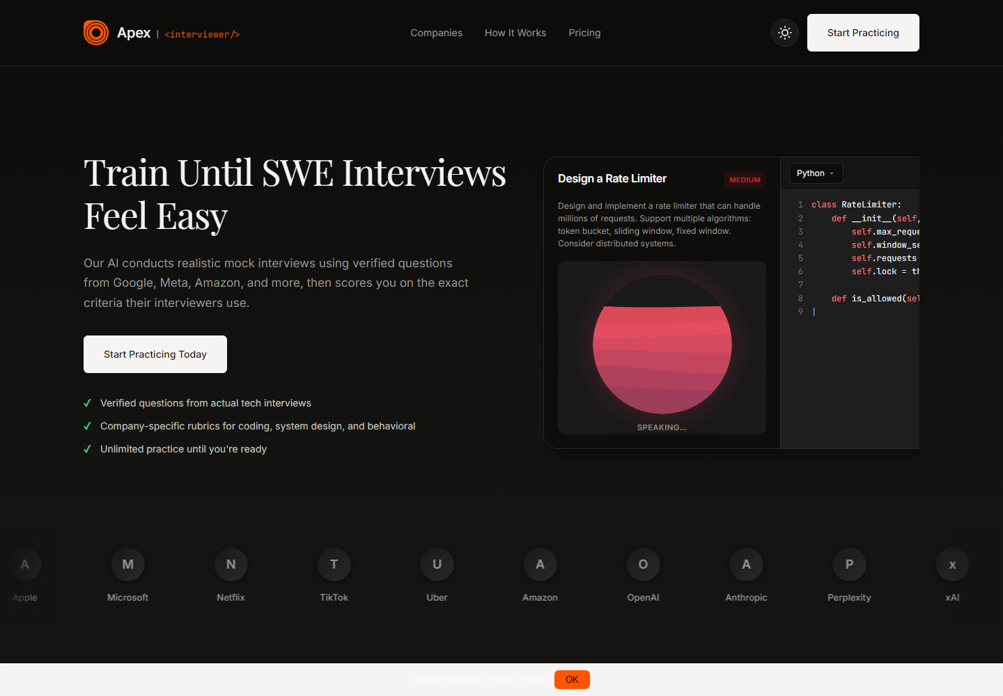 Apex Interviewer 2026 homepage