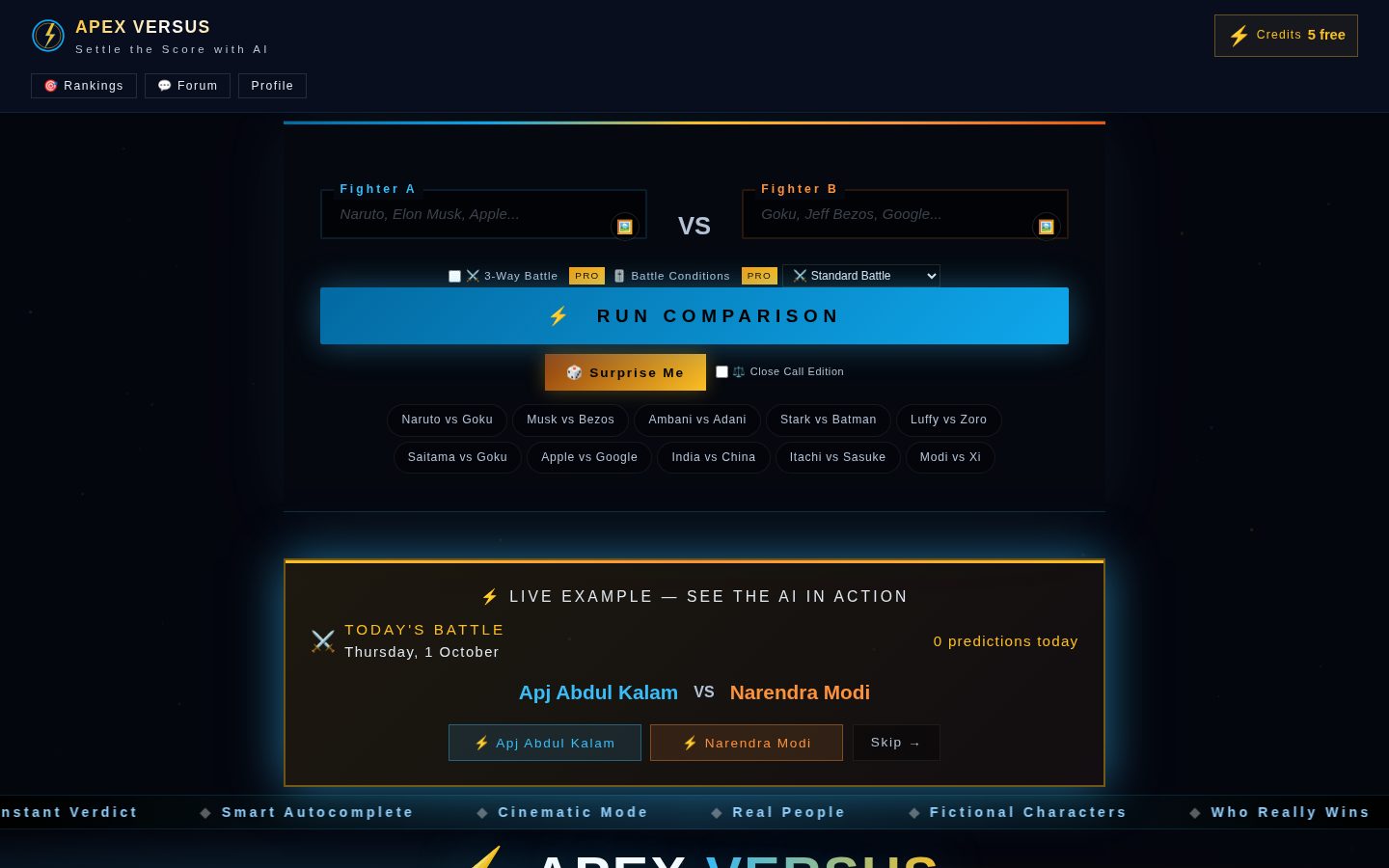 APEX Versus Homepage