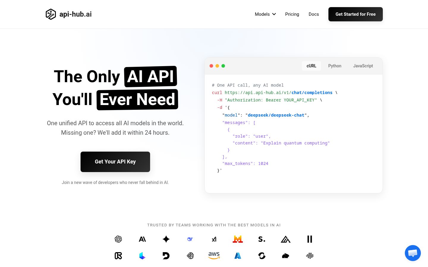 api-hubai Homepage