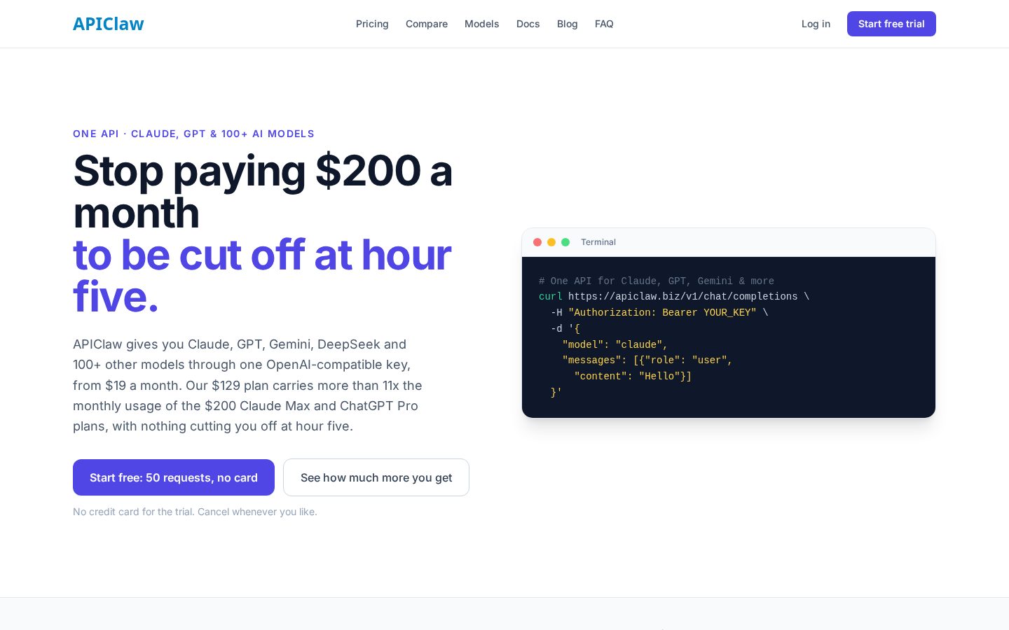 APIClaw Homepage
