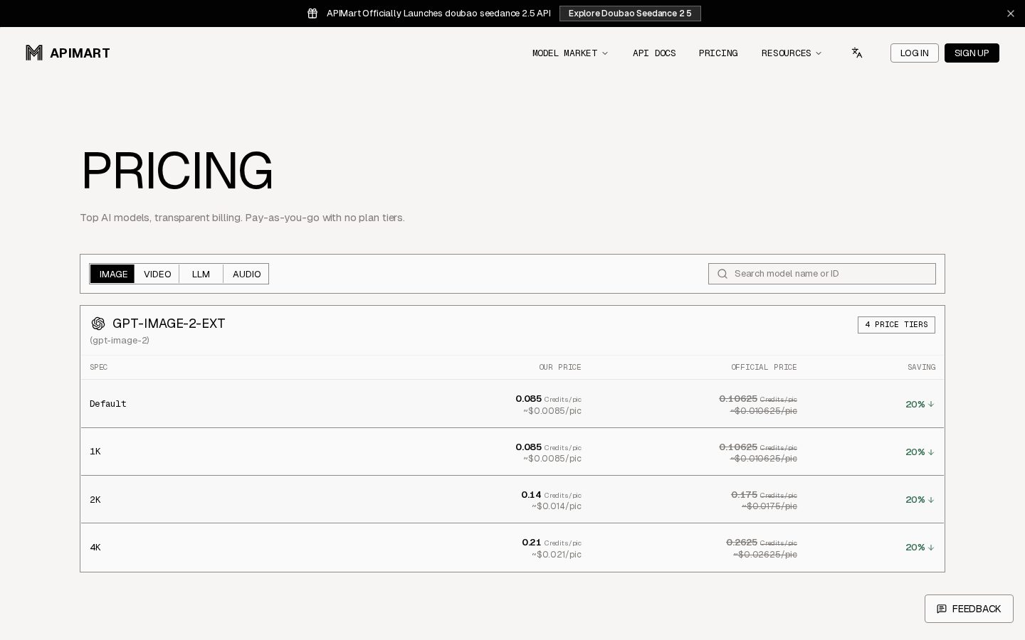 APIMart Pricing