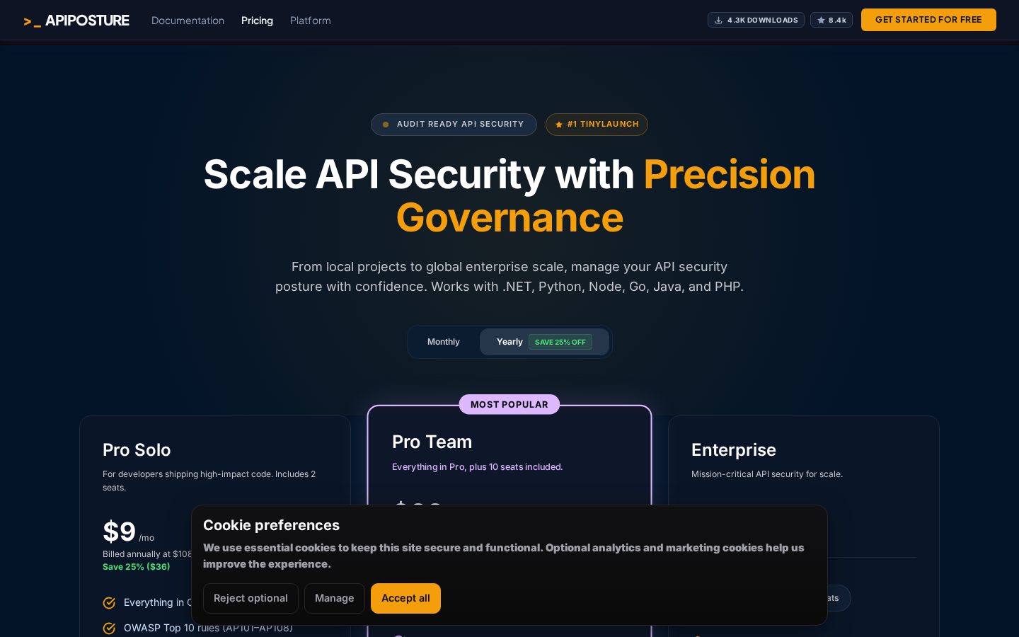 ApiPosture Pricing