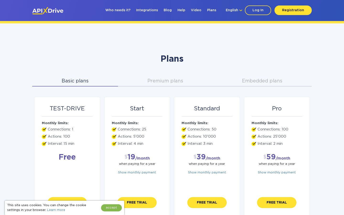 ApiX-Drive Pricing