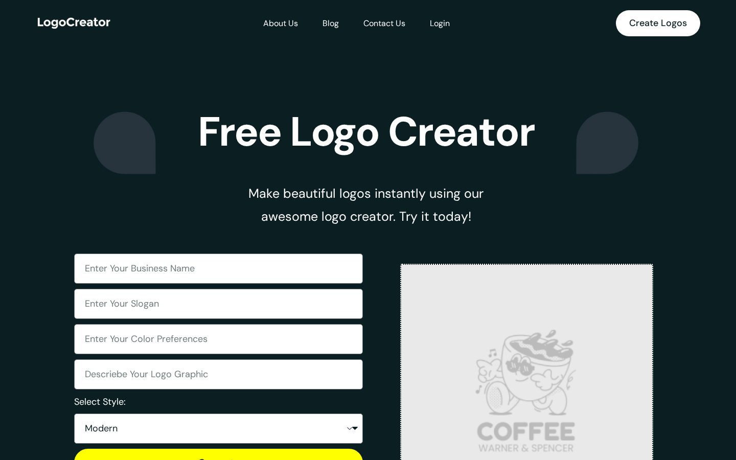 App Logo Creator Homepage