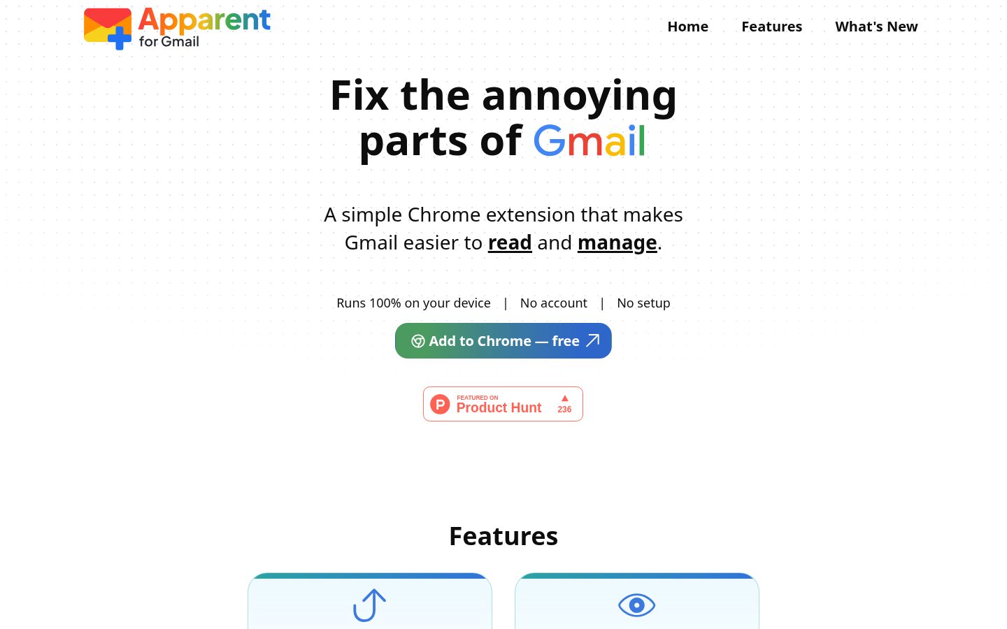 Apparent for Gmail Homepage
