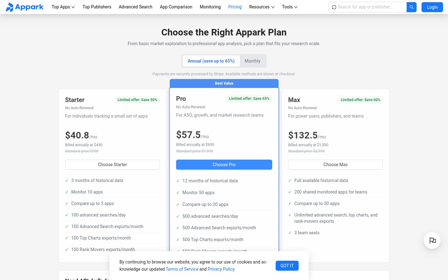 Appark Pricing