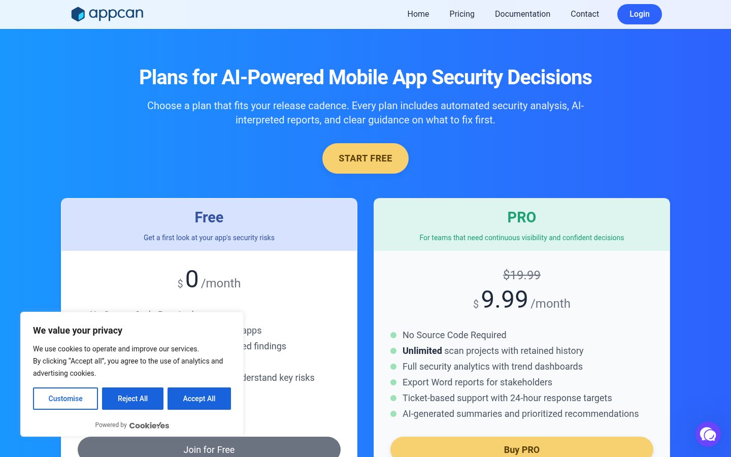 Appcan.io Pricing
