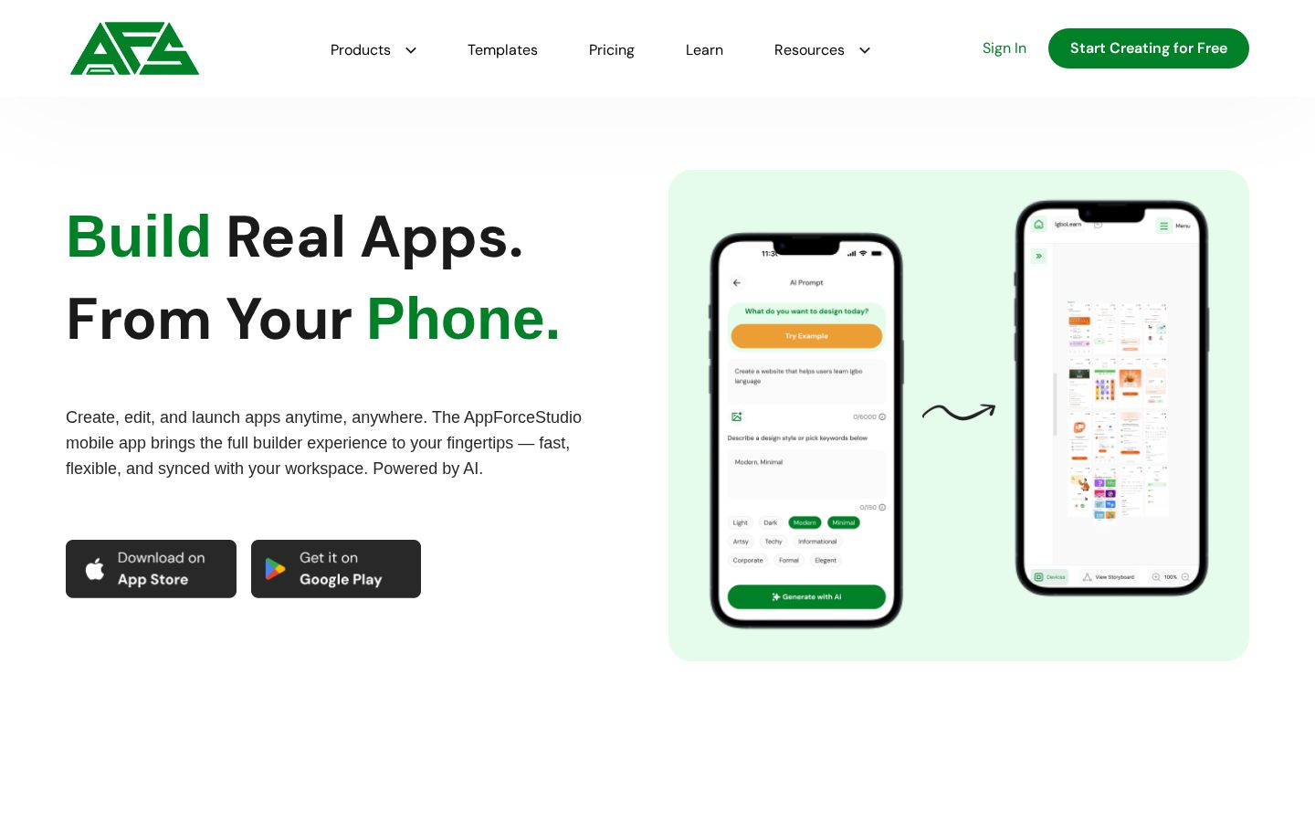 AppForceStudio Homepage