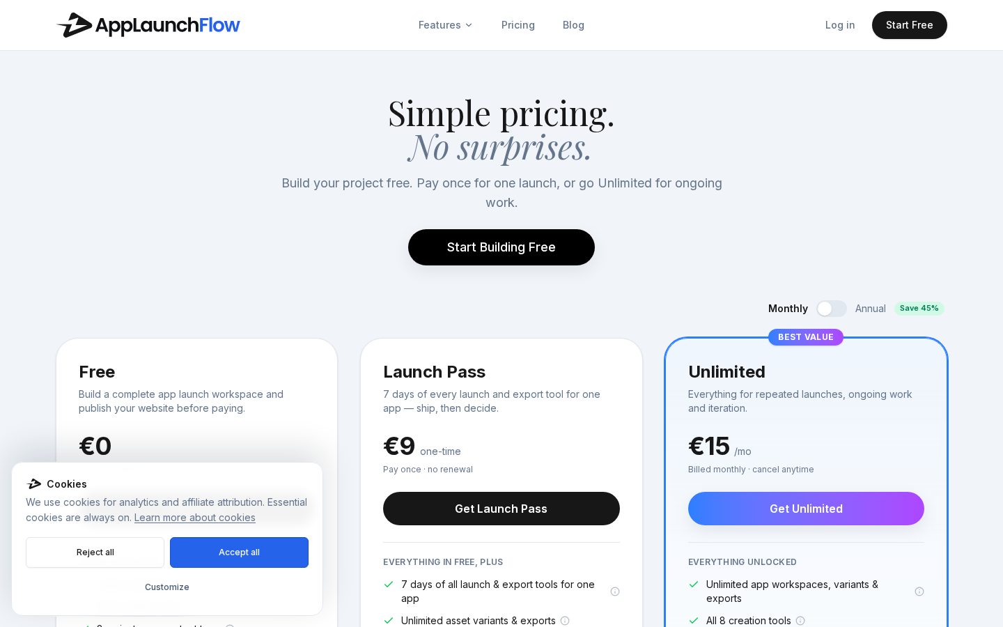 AppLaunchFlow Pricing