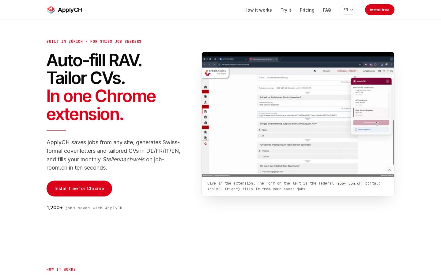 ApplyCH Homepage