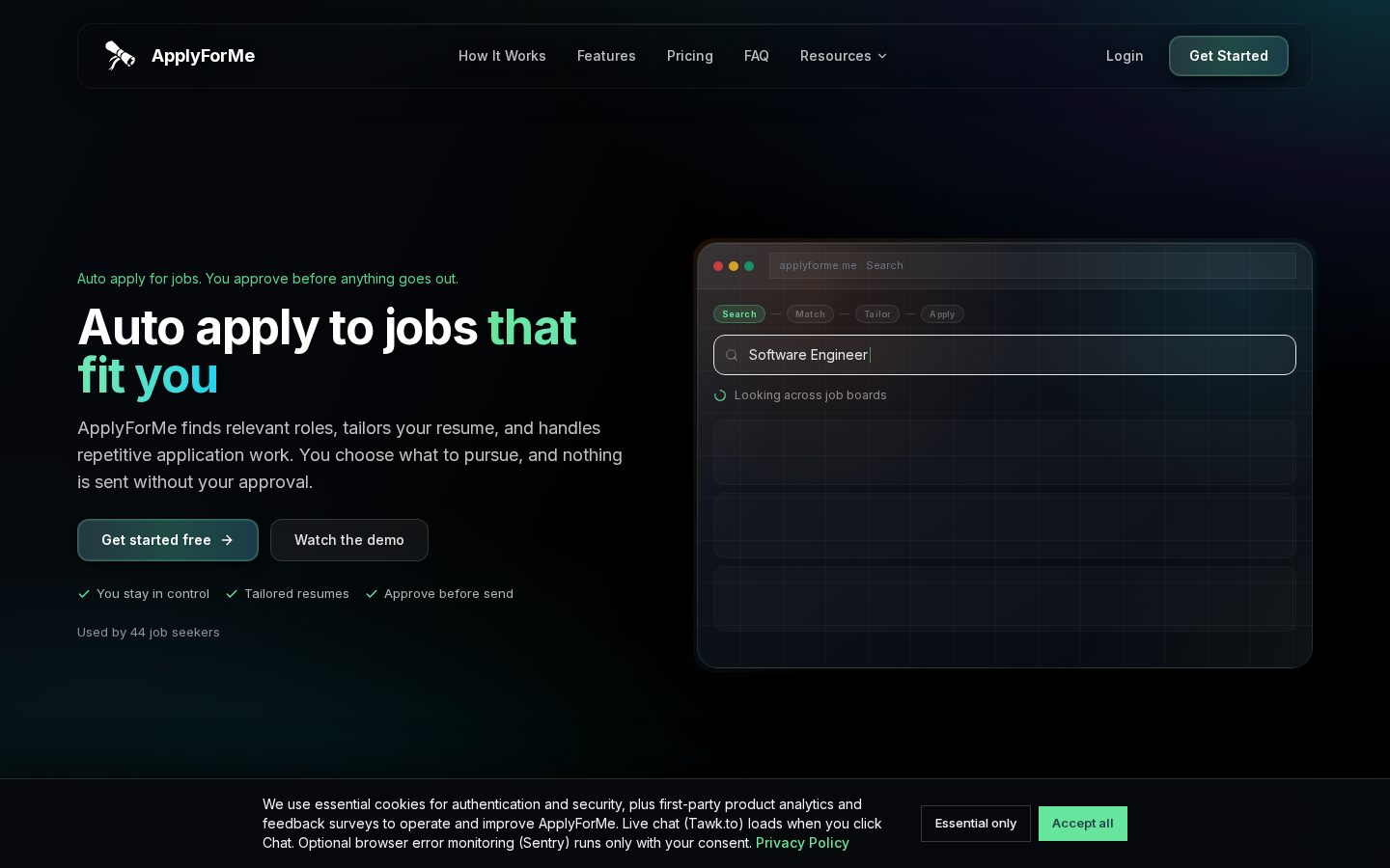 ApplyForMe Homepage