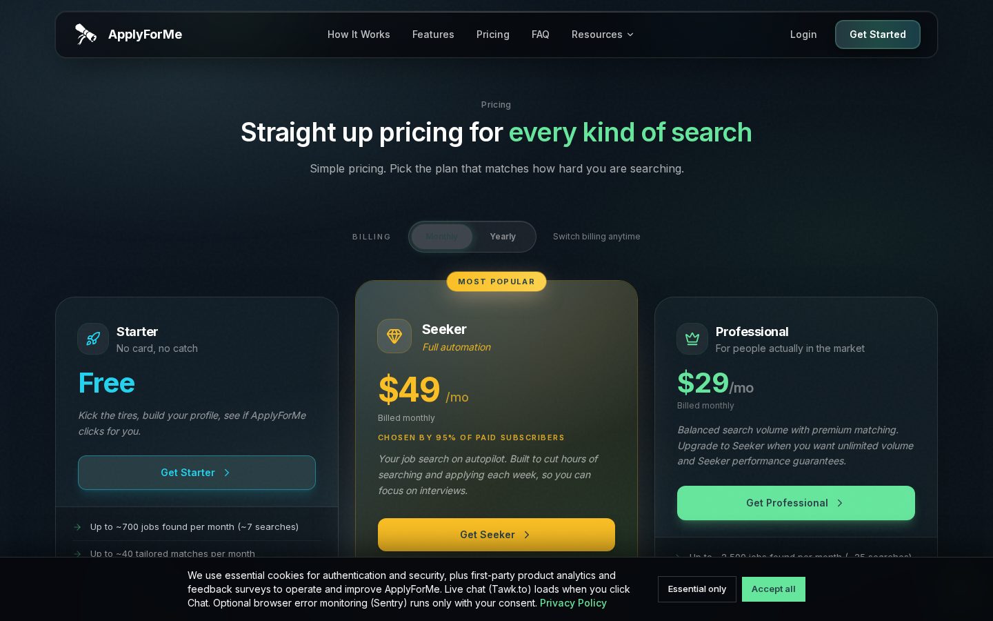 ApplyForMe Pricing