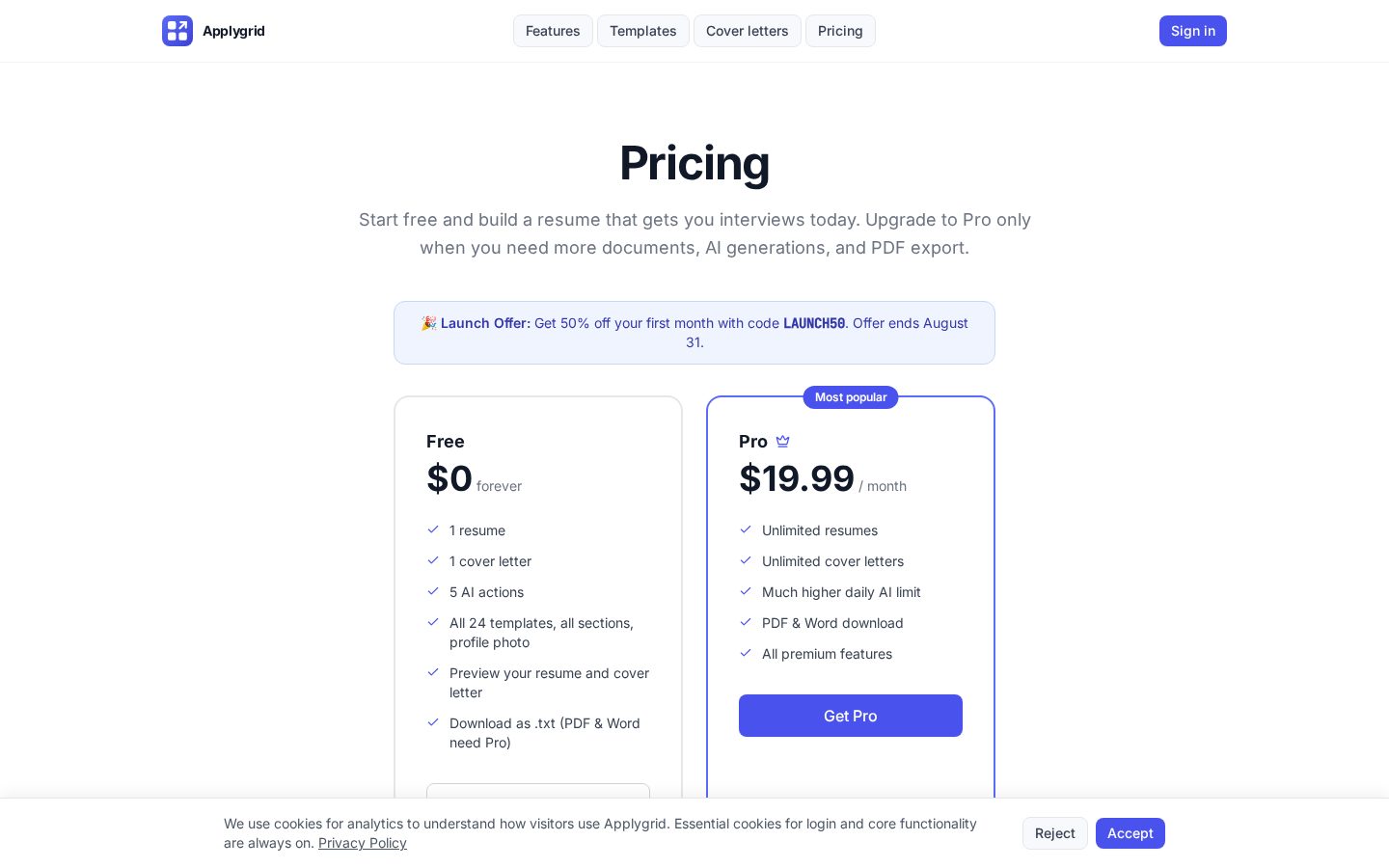 Applygrid Pricing