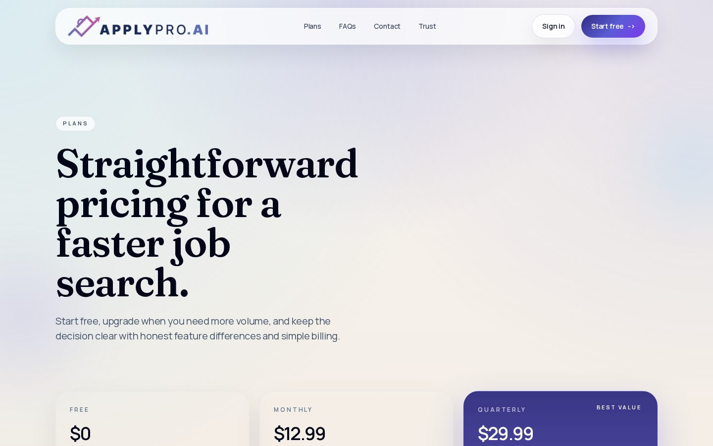 ApplyPro Pricing