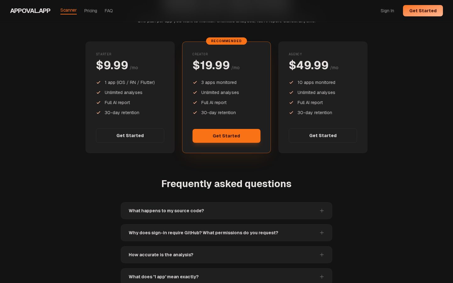 Appoval Pricing