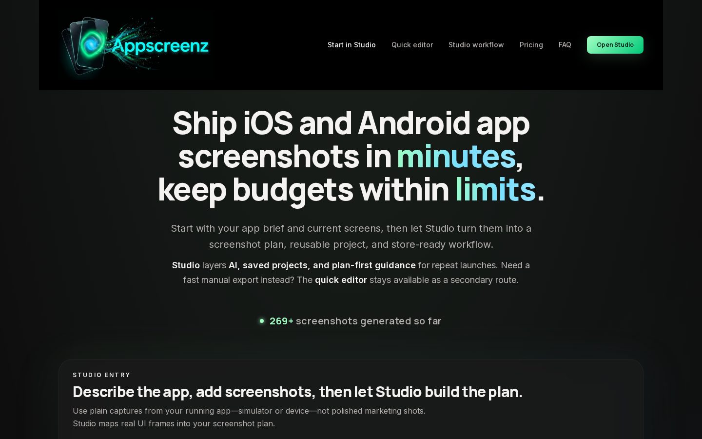Appscreenz Homepage