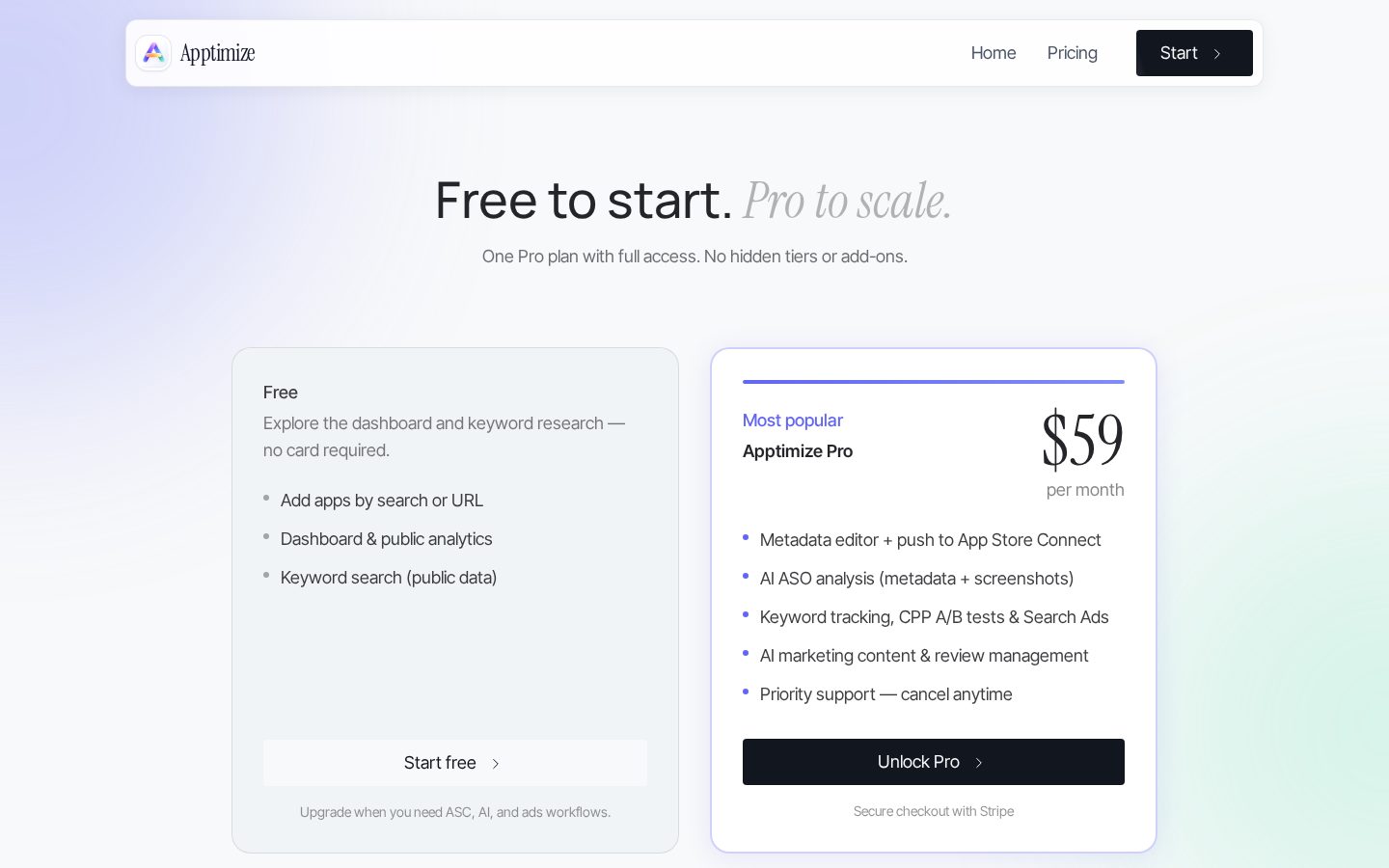 Apptimize Pricing