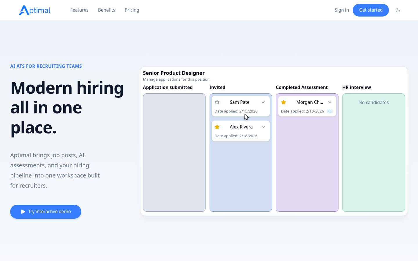 Aptimal Homepage