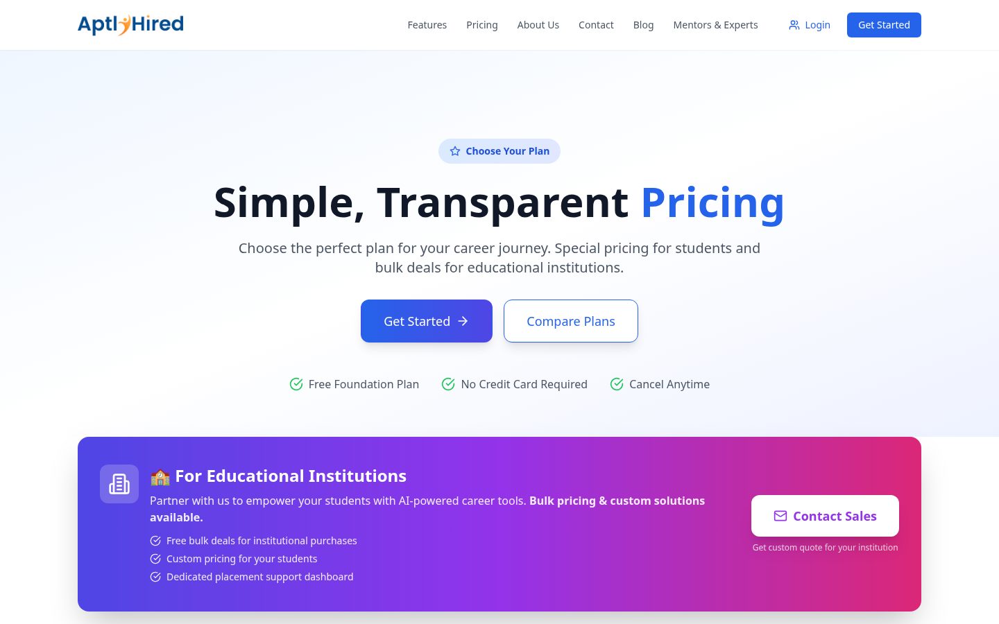 AptlyHired Pricing