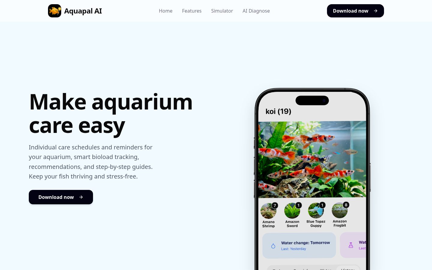 Aquapal AI Homepage