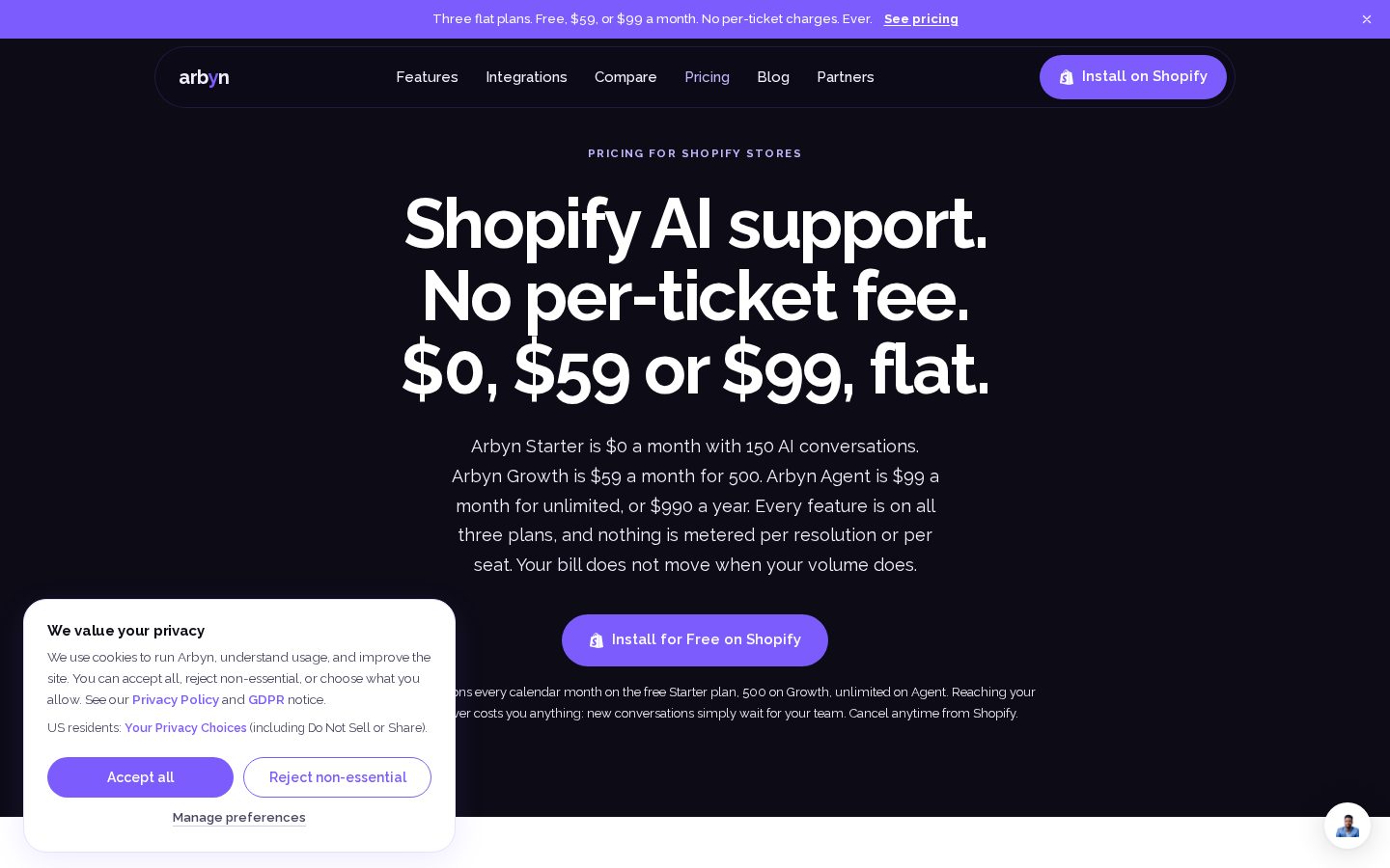 Arbyn Pricing
