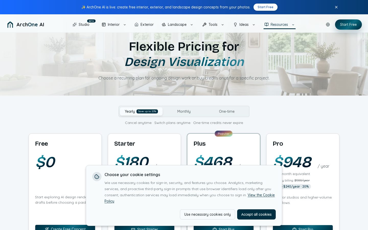 ArchOne AI Pricing